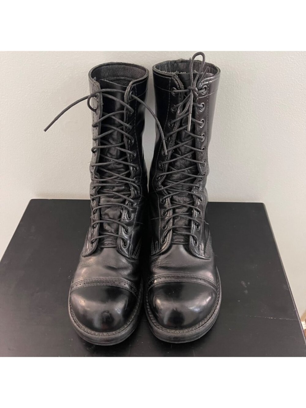 Corcoran Mens 1500 Jump Boots Size 8.5 EE Black Leather Military Cap Toe USA